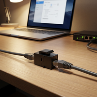 Conector Keystone Cat6 RJ45 UTP de 90 Grados, Negro, Sin Herramientas, Fácil de Instalar, Módulo Ethernet para PC, Hogar, Oficina, Centro de Datos