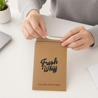 Enveloppes en papier kraft auto-adhésives personnalisées, sacs plats rigides pour envois postaux, pochettes d'expédition pour documents, emballages express pour le commerce électronique