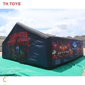 Fast air Shipping to Door, 8x8m Giant Inflatable <strong>Haunted</strong> House,<strong>circus</strong> Clown Theme Inflatable Laser Tag Maze Games for Halloween - Product Image 3