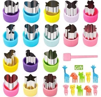 27 Stuks Roestvrijstalen Groente Fruit Cutty Stempels Mal Voedsel Decoratieve Vorken Voor Kinderen Diy Bento Box Accessoires Set