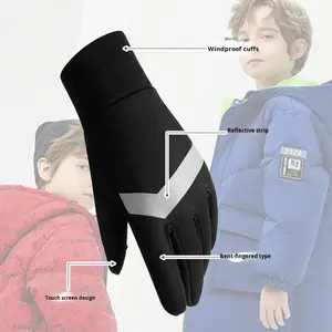 <strong>Children's</strong> <strong>Gloves</strong> Winter Velvet Warm Reflective Sports Cycling Non-slip for Primary School Students - Product Image 4