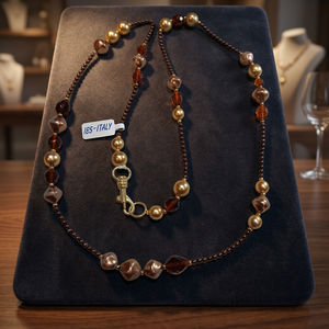 Collar Hecho a Mano con Perlas y Piedras Italianas # 183 - Product Image 2