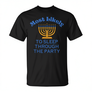 Camiseta de Hanukkah con diseño familiar: la más probada de que se quedará dormida durante la fiesta - Product Image 2
