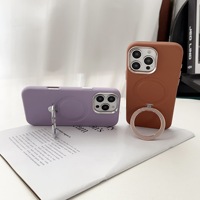 Compatible avec 18 Pro Max pour 17 Pro Max, étui Fulcrum léger, luxueux, scintillant, rose, avec support magnétique, en cuir PU