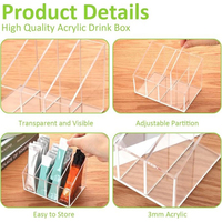 Panier de rangement en acrylique multi-compartiments pour sachets de boissons, organiseur de rangement soigné pour armoires de cuisine
