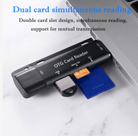 Lector de Tarjetas de Memoria USB-C 3 en 1 Jaya de Aleación de Aluminio con Puertos SD y USB para MacBook y PC (Externo)