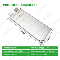 Batterie semi-solide 3,7 V 20 Ah haute densité 10C LiPo pour drones agricoles et industriels FPV