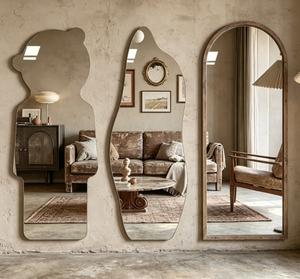 Heavenly Mirror Modern Oval Frameless Glass Wooden Wall Decorative Vanity Mirror <b>Float</b> Pattern for Bedroom Bathroom Hotel - Product Image 3