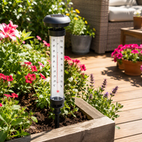 Lampu Taman Termometer Surya 2700K LED Putih Hangat Lembut Lampu Tancap Luar Ruangan IP65 ABS