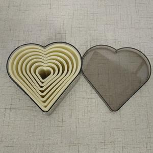 Juego de moldes para hornear en forma de corazón de nailon de 7 piezas con borde liso pastel Fondant cortador para moldes para hornear galletas - Product Image 5