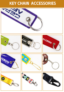 Porte-clés brodé double face avec logo de marque personnalisé en gros - Product Image 5