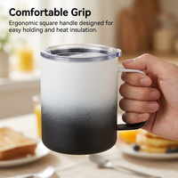 Mug à café isotherme en acier inoxydable 12 oz sans BPA, revêtement poudré, double paroi sous vide, maintien au chaud et au froid toute la journée, camping, bureau
