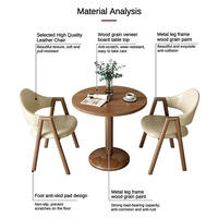 Nouvelle collection de meubles de salon, prix bas, table ronde en noyer simple et durable, ensemble de chaises en bois pour la maison, café