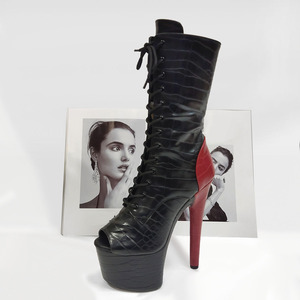 Stivali Sexy con <span class=keywords><strong>Tacco</strong></span> <span class=keywords><strong>Alto</strong></span> 17cm, Scarpe da Pole Dance con <span class=keywords><strong>Tacco</strong></span> Spesso 7 Pollici, Bestseller nei Bar - Product Image 6