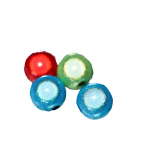 Perles rondes en acrylique laser réfléchissantes colorées pour la fabrication de bijoux avec trous traversants, perles en vrac en stock, printemps 2023, origine Yiwu - Product Image 5