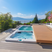 Piscine SPA compacte avec couche d'isolation haute densité, fonctionnement silencieux, idéale pour les résidences privées.