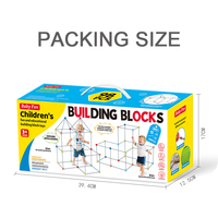 Kit de construction de fort pour enfants, 98 pièces, jouet de construction de châteaux et de tunnels, jouets éducatifs STEM pour garçons, ensemble de jouets d'activités