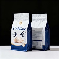 Sacs à fond plat à large ouverture avec logo personnalisé imprimé, pratiques pour le remplissage de nourriture, utilisés pour les sachets de flocons d'avoine, de noix et de nourriture pour oiseaux