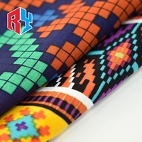 Tissu imprimé en rayonne de style marocain de Shaoxing, motifs géométriques, 105 g/m², couleurs vives, doux pour les vêtements