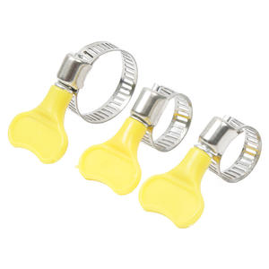 1 buah 8-38mm klip pipa baja tahan karat mengemudi cacing selang putar tangan gagang plastik kuning dapat disesuaikan untuk tabung - Product Image 6