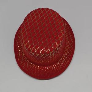 Sombrero de Copa Rojo con Lentejuelas y Lazo Brillante para Navidad, Año Nuevo, Fiestas y Disfraces - Product Image 2