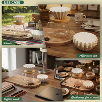 Papiers à café ondulés jetables blancs de haute qualité Filtres à café à petit panier pratiques pour verser sur et goutte à goutte Kit de cafetière