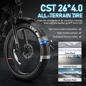 Vélo Eahora Romeo Pro pour adultes, moteur 1200W, batterie lithium amovible 48V 60Ah, pneus larges 26"x4", capteur intelligent, jusqu'à 34MPH - Product Image 5