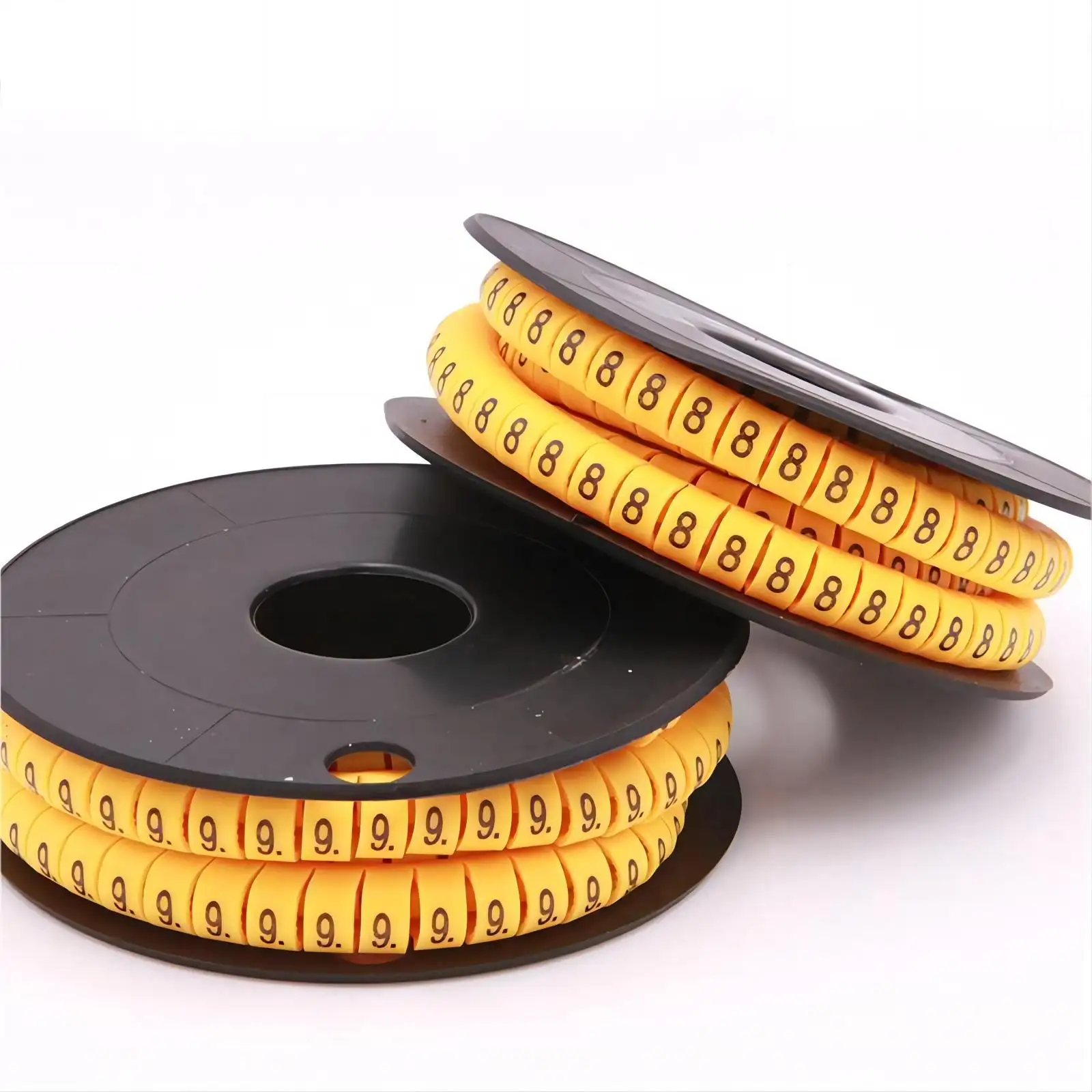 Direct selling EC type EC-0 1 2 3 100PCS Brand New Yellow Number Tube PVC Soft Line Marking Multi-size Multi-character