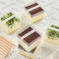 Boîte d'emballage de Snacks écologiques, pour bonbons, cookies et chocolat, Mini carrée, en plastique transparent avec couvercle, pièces
