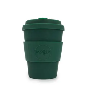 Pianta tazza di fibra di bambù tazza grande tazza di caffè biodegradabile verde con coperchio