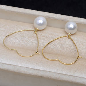 Aretes de Plata S925 de Estilo Simple para Joyería DIY, Accesorios con Perlas de 7-10 mm, Broches de Oreja 4820, Diseño de Gota Circular Fina y Moderna - Product Image 4