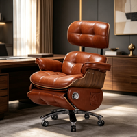 Fauteuil de relaxation électrique moderne en cuir véritable, fauteuil individuel pour salon, villa, bureau à domicile, personnalisable