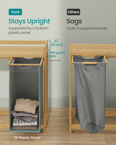 Songmics 150L quần áo giỏ giặt SORTER với túi bên Tre <span class=keywords><strong>3</strong></span> ngăn giặt <span class=keywords><strong>Hamper</strong></span> giặt giỏ với kệ - Product Image 5