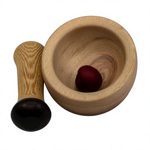 Multi-Function Eco-Friendly Wooden Vegetable <b>Chopper</b> Manual <b>Garlic</b> Ginger Spices Pestle Press Grinder Kitchen Bowl Fruit Tools - Product Image 1