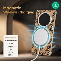 Coque de téléphone en bois de liège, processus d'impression importé, doré clair, coque sans cadre, support de charge magnétique N52