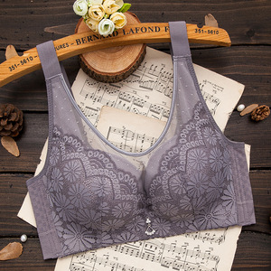 Sujetador sin aros, fino y <span class=keywords><strong>c</strong></span>ómodo, <span class=keywords><strong>copa</strong></span> <span class=keywords><strong>C</strong></span>, ropa interior de encaje para mujer, sujetador para evitar la exposición. - Product Image 6