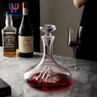 HUAHANG – carafe à vin Iceberg soufflée à la main, en verre de cristal sans plomb, pour cadeau, 1300ml