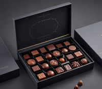 Boîte en Papier Personnalisée de Luxe Haut de Gamme pour Truffes au Chocolat Noir, Coffret Cadeau d'Emballage Chocolat de Luxe
