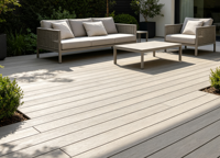 Planches de terrasse en composite WPC solides et écologiques pour projets de paysagisme et revêtements de sol extérieurs