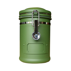 Contenedor de almacenamiento hermético de acero inoxidable para utensilios de cocina, contenedor de alimentos seguro para granos de café, hojas de té, Material de madera - Product Image 4