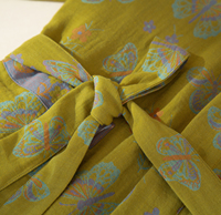 YIYAN - Bata de Algodón Teñido Personalizada para Mujer, Nueva Colección |   Ropa de dormir y de estar en casa con cuello en V, color amarillo jadeíta