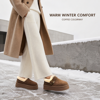 Bottes d'hiver chaudes pour femmes, style mules, doublure en fausse fourrure, plateforme, sabots brodés, logo personnalisé, emballage