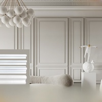 Moulure murale en PU Garniture et rail de chaise Panneaux de moulures murales en polyuréthane 3D pour mur Plafond Fenêtre Armoire Porte Miroir Cadre Décor