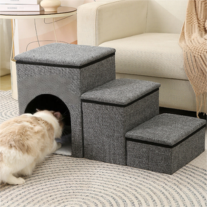 Escaleras plegables de alta resistencia para mascotas para perros y gatos Escalera de escalada para mascotas con compartimento de almacenamiento - Product Image 2