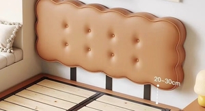 Cama Completa con Estructura de Madera Tapizada en Algodón con Forma de Galleta, Cómoda y Moderna, con Almacenamiento Oculto, Compacta, para Dormitorio Infantil - Product Image 6