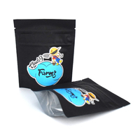 Sachets en plastique refermables avec fermeture éclair personnalisée, petits sachets noirs pour bonbons gélifiés, en aluminium, résistants aux enfants, 3,5 g, avec logo
