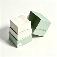 Cartes d'affirmation personnalisées pour la pleine conscience, pelliculage brillant, logo et boîte personnalisés, jeu de cartes à messages positifs pour cadeau