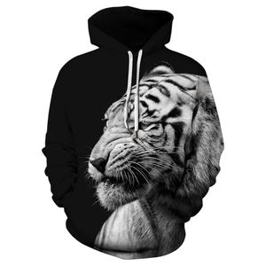 Per Fitspi Animal King Tiger 3D felpa oversize stampata con cappuccio uomo donna divertente Street Fashion Casual top sportivi fantasia - Product Image 4