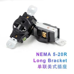 20-Amp 125-Volt NEMA 5-20R 2-tiang 3W soket daya braket panjang wadah tunggal bodi tipis - Product Image 3