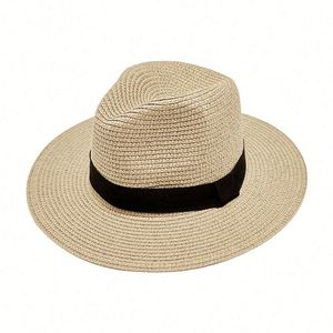 Sombrero de Paja Panamá de Ala Ancha para Hombre y Mujer, Ideal para Playa, Verano, Actividades al Aire Libre y Camping - Product Image 4